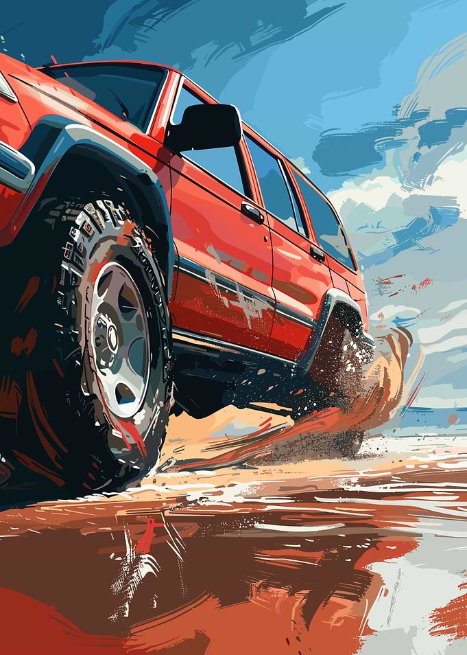 Red SUV Off-Road