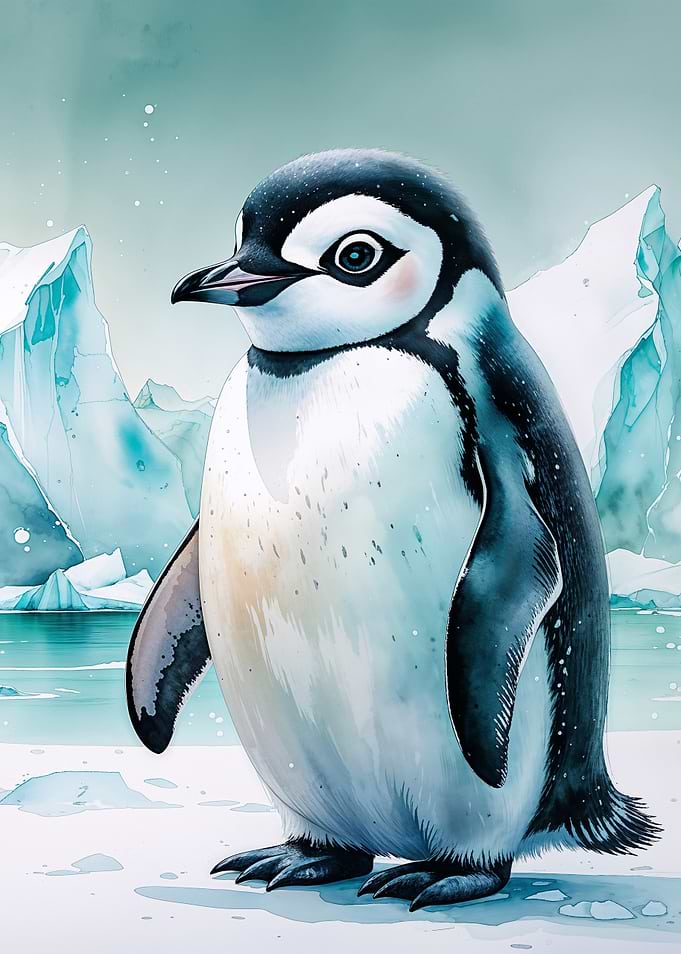 Cute Penguin Watercolor