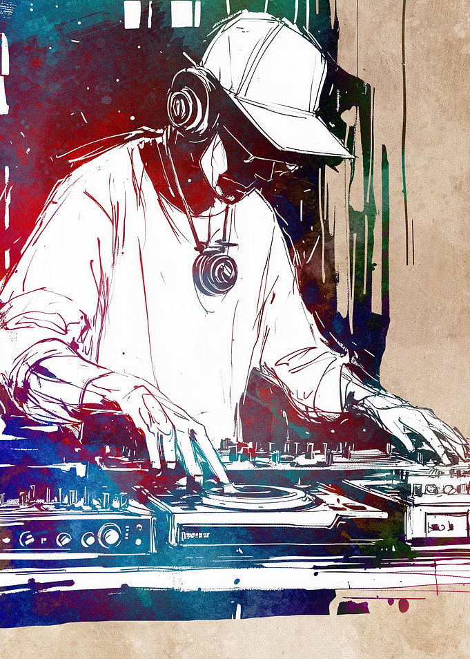 DJ Watercolor Art