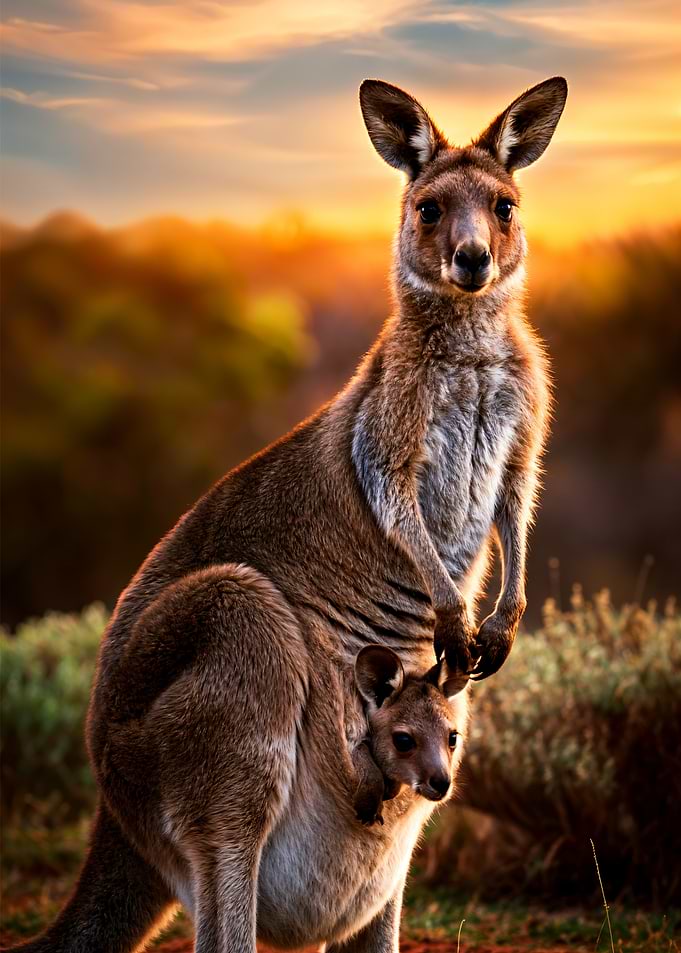 Kangaroo Mother and Joey