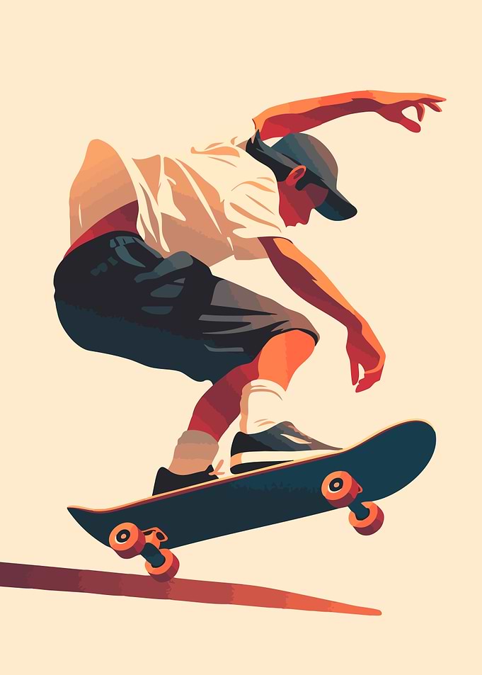 Skateboarder Minimalist Art