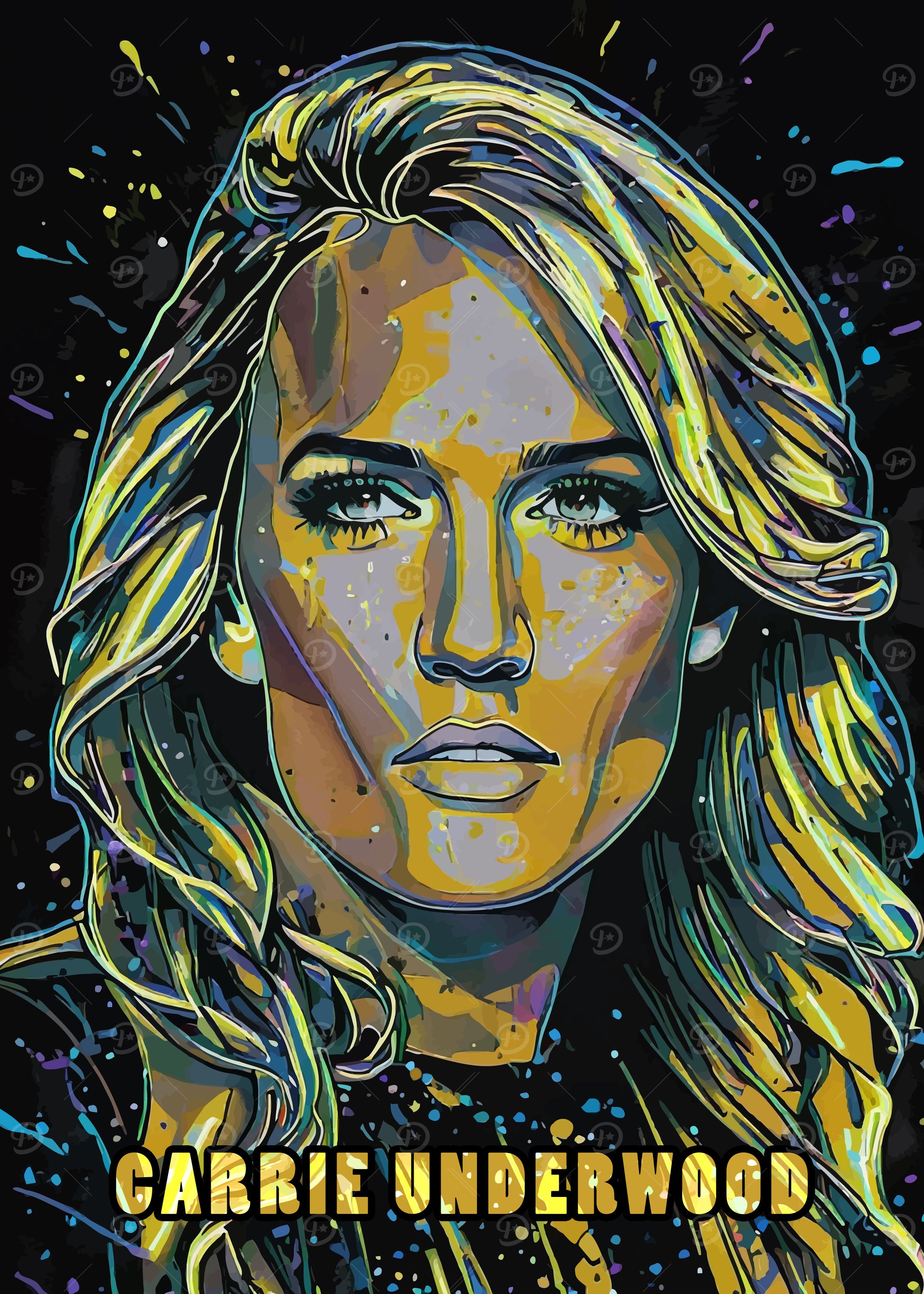 Carrie Underwood Neon Portrait
