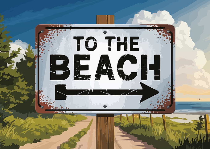 To The Beach Sign