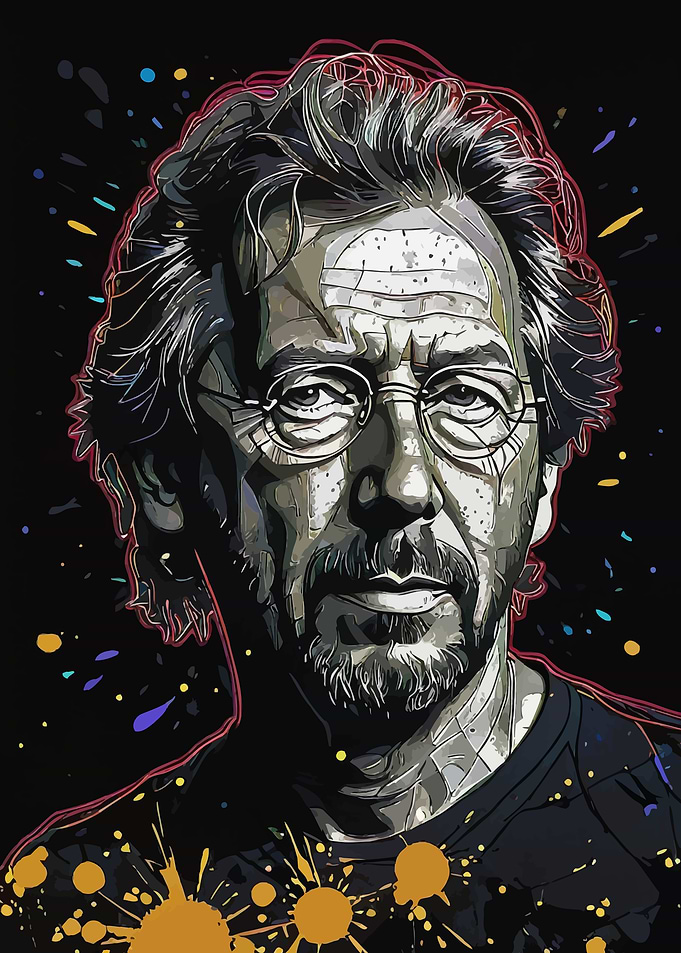 Eric Patrick Clapton Neon Portrait