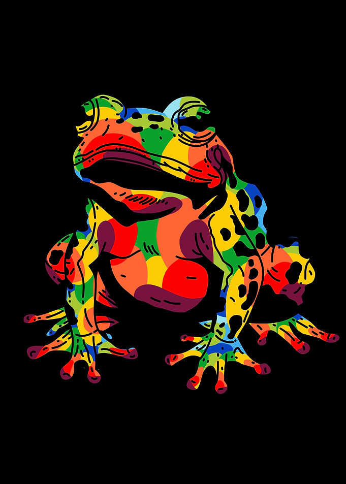 Rainbow Frog Illustration