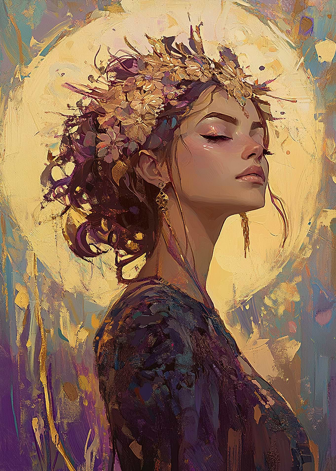 Woman with Floral Crown