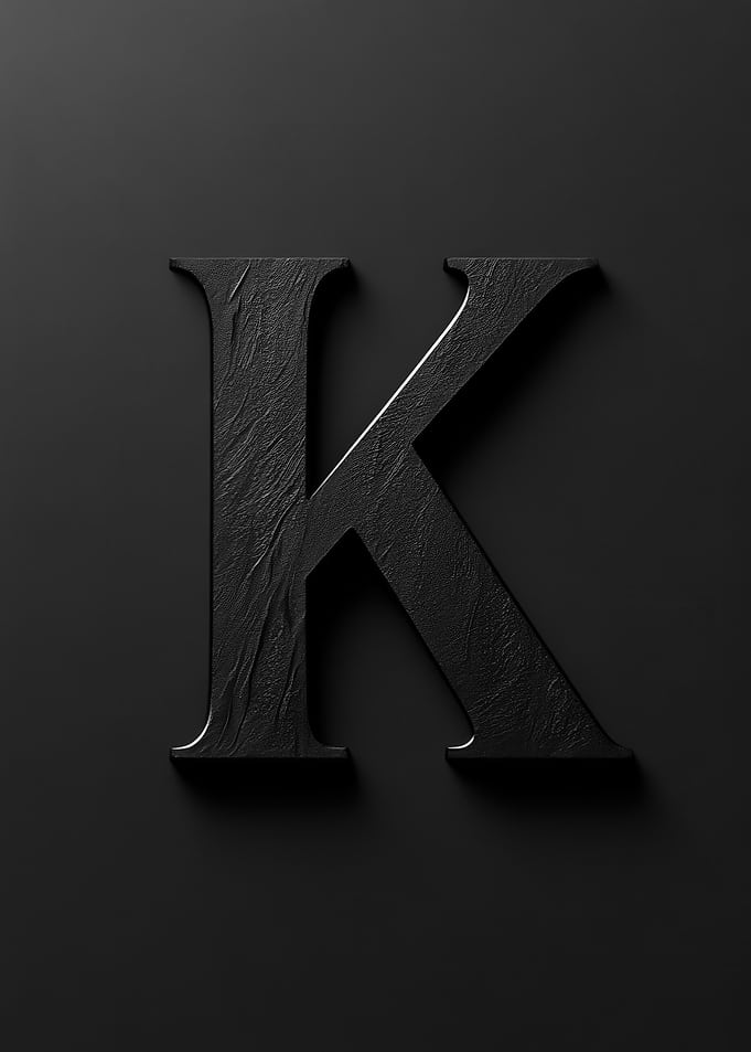 Matte Black Letter K