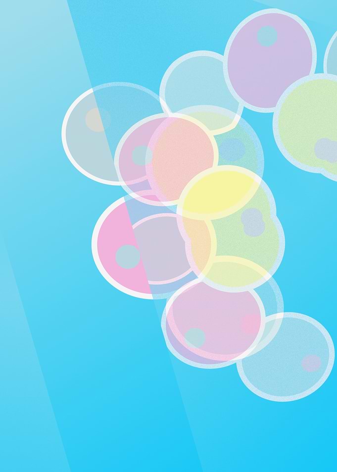 Abstract Pastel Circles and Bubble Pattern Design