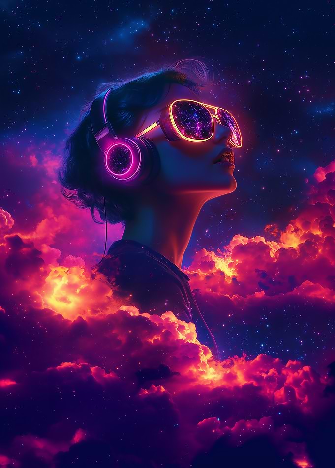 Neon Galaxy Girl