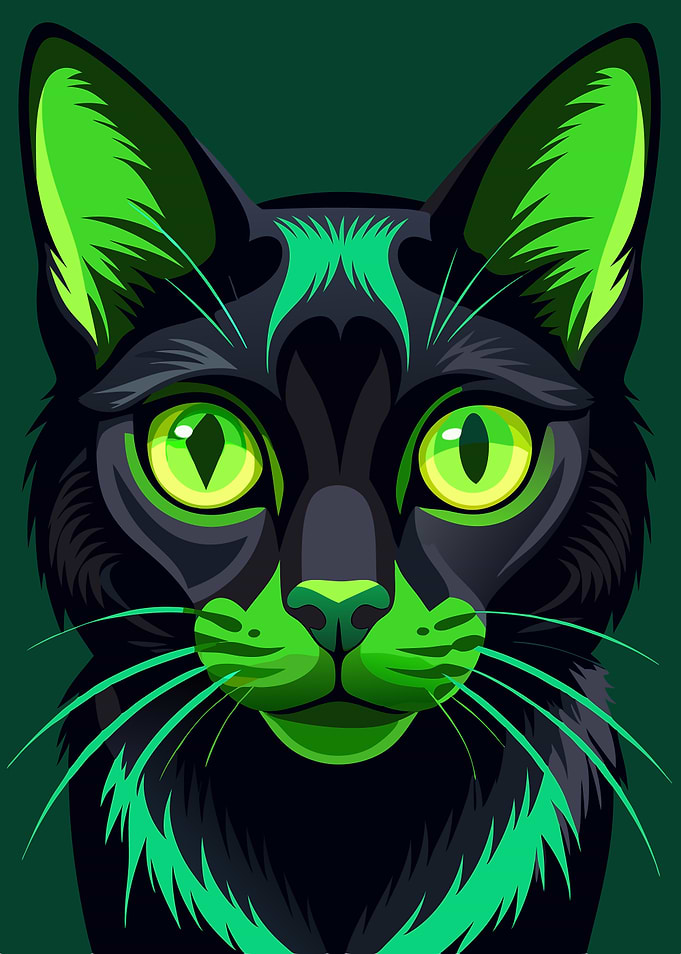 Green-Eyed Black Cat