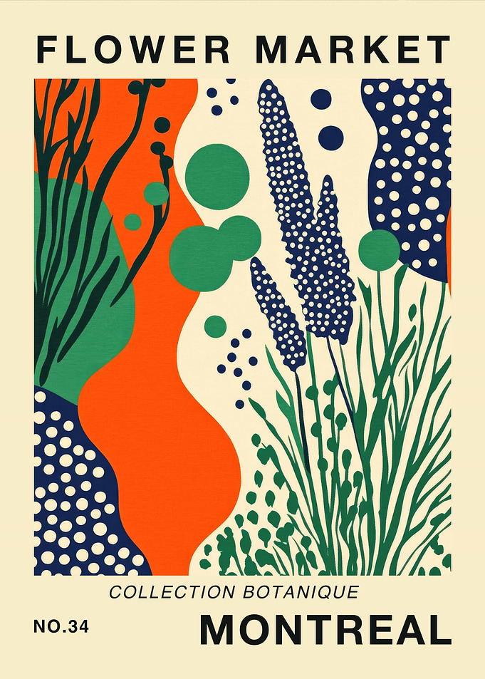 Montreal Flower Market Poster