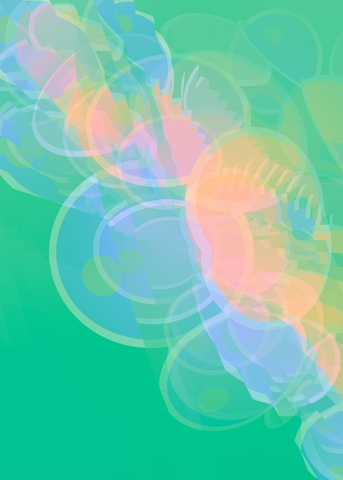 Abstract Pastel Circles and Bubbles in Pastel Colours