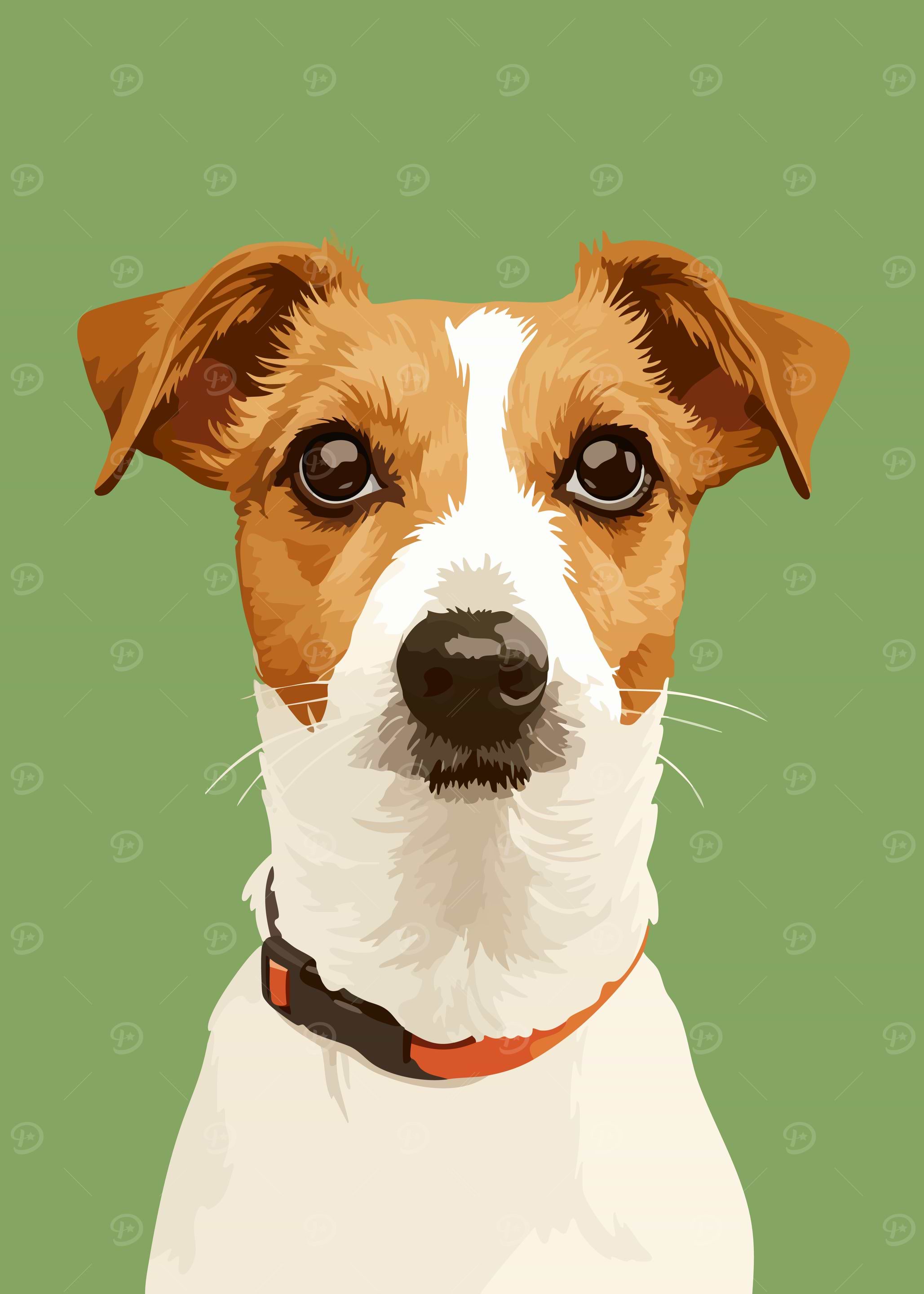 Jack Russell Terrier Portrait Minimalist Art