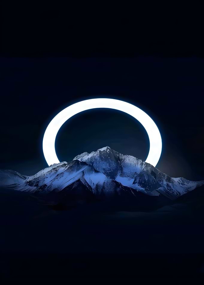 Mountain and Neon Ring