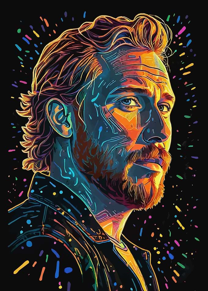 Tyler Childers Neon Portrait