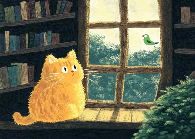 Cat Watching Bird