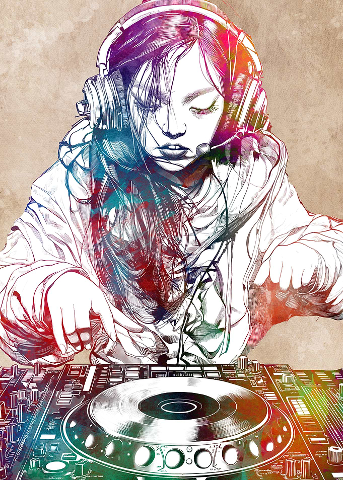 DJ Watercolor Art
