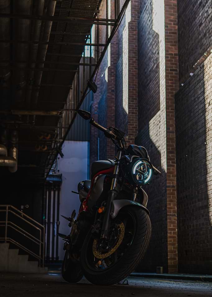 Motorcycle in Urban Alley