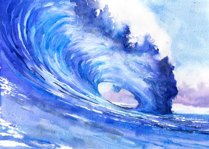 Watercolor Ocean Wave
