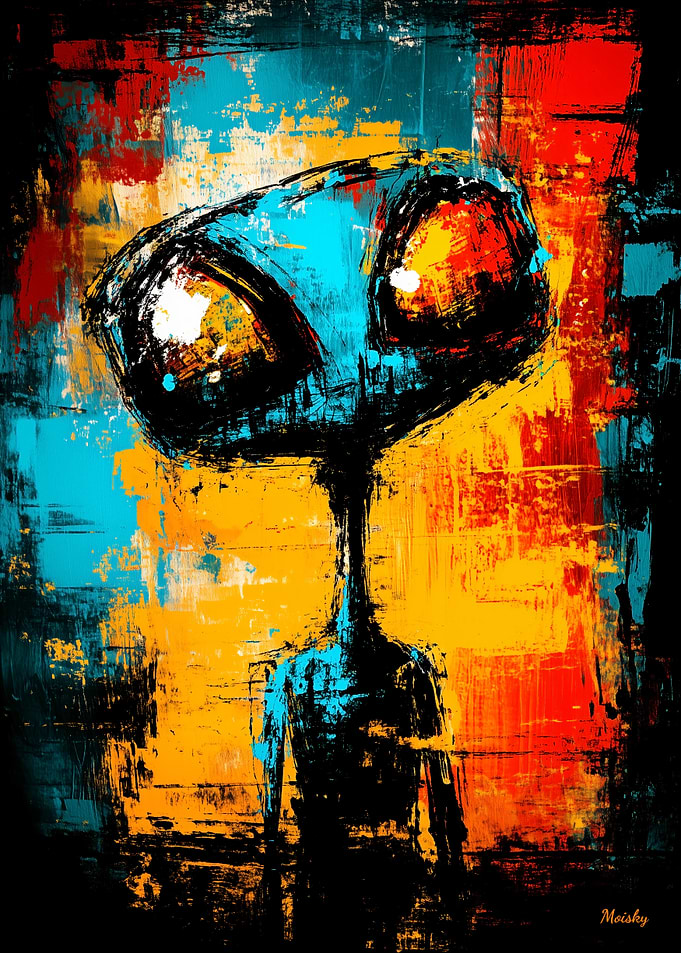 Abstract Alien Contemporary Expressionist Portrait