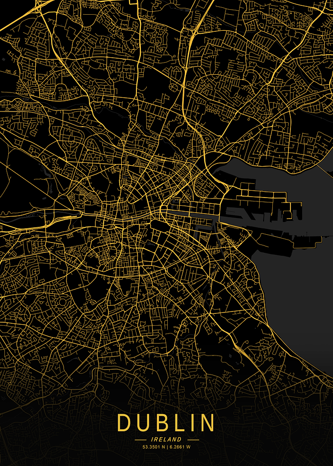 Golden Dublin City Map