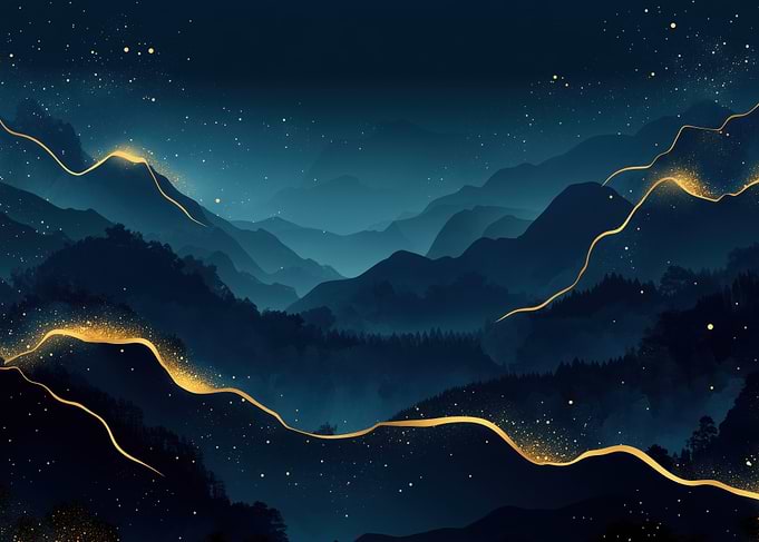 Golden Mountain Landscape
