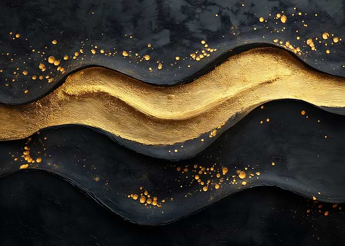 Black and Gold Abstract Art