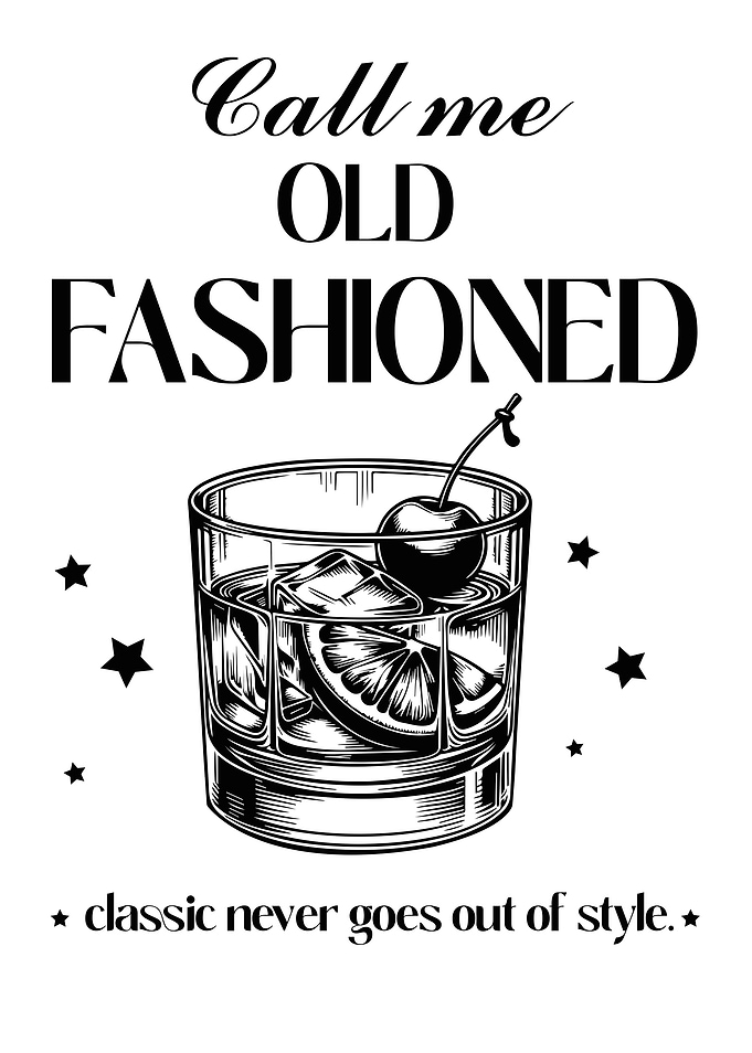 Old Fashioned Cocktail Print