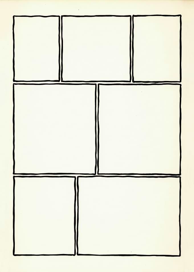 Comic page frames split seven irregular