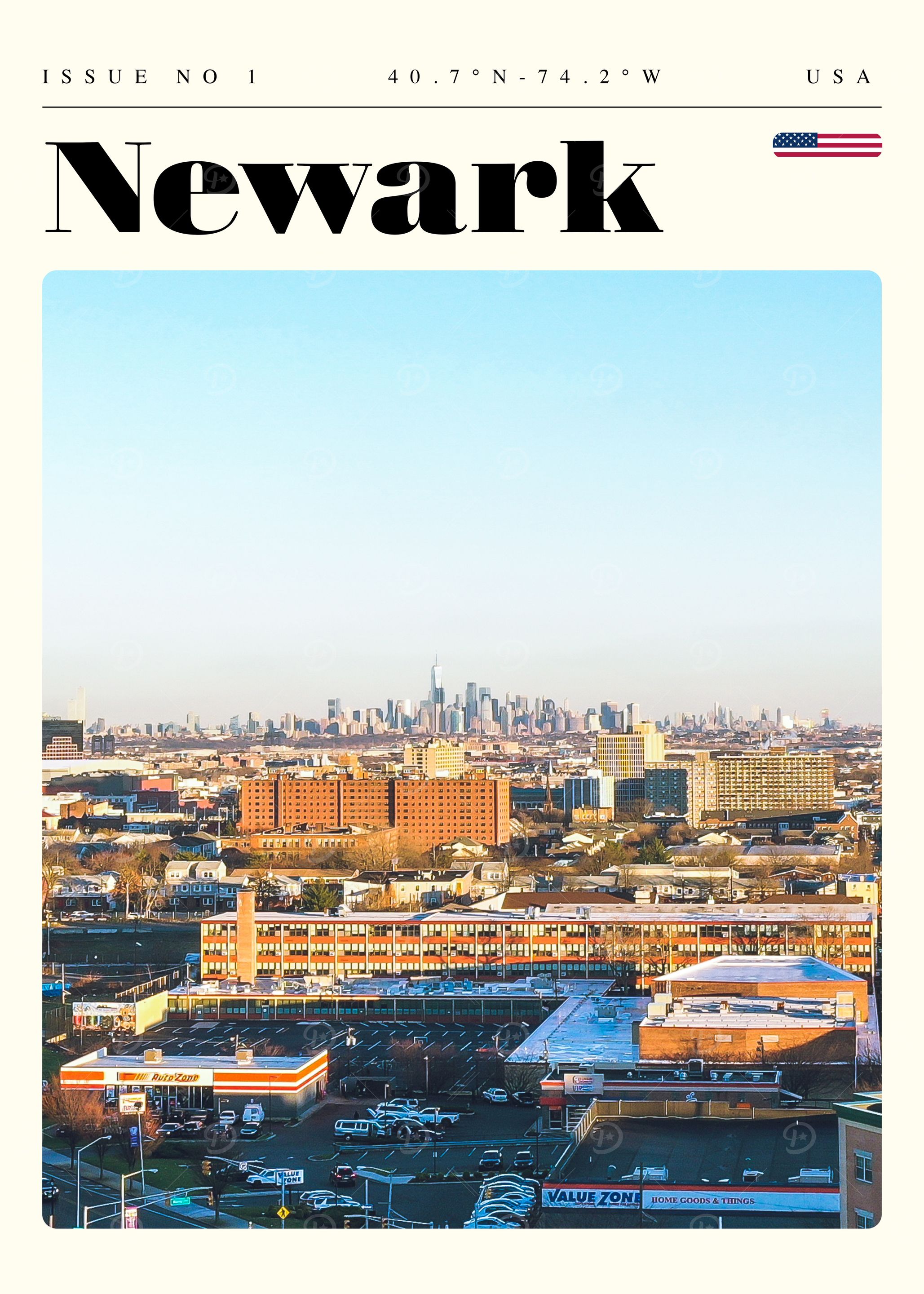 Newark New Jersey Travel Art Poster