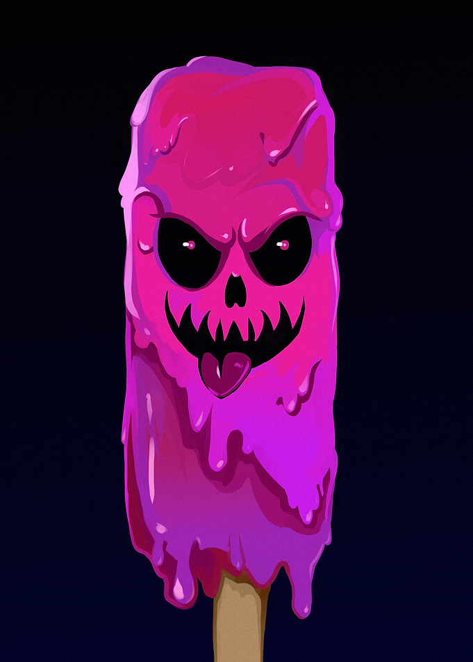 Melting Skull Popsicle
