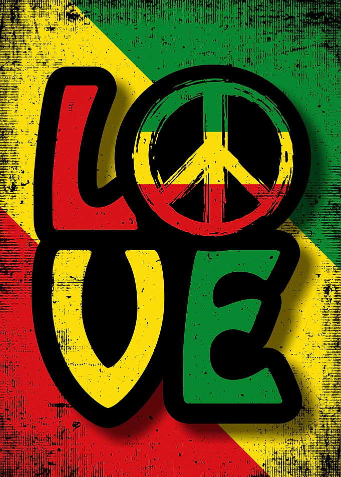Love Peace Rasta Reggae Poster