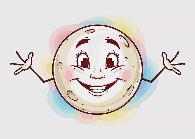 Smiling Moon Cartoon