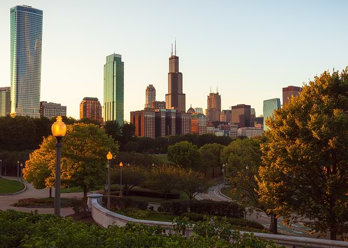 Chicago Skyline from the Museum Campus