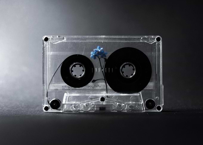 Blue Flower Cassette Tape