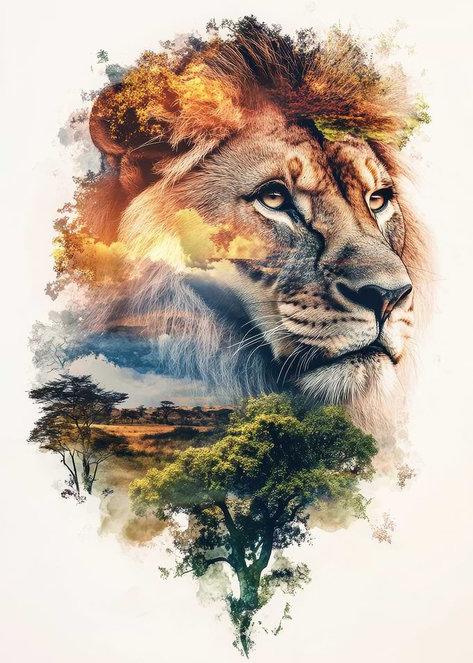Lion and Savanna
