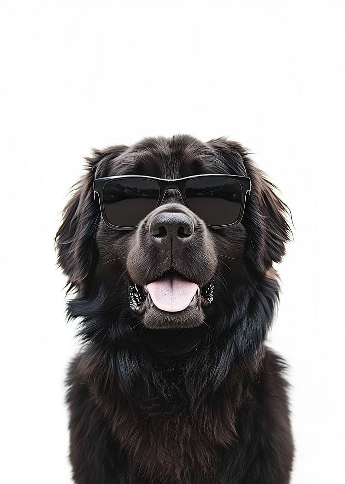 Cool Newfoundland Dog in Sunglasses