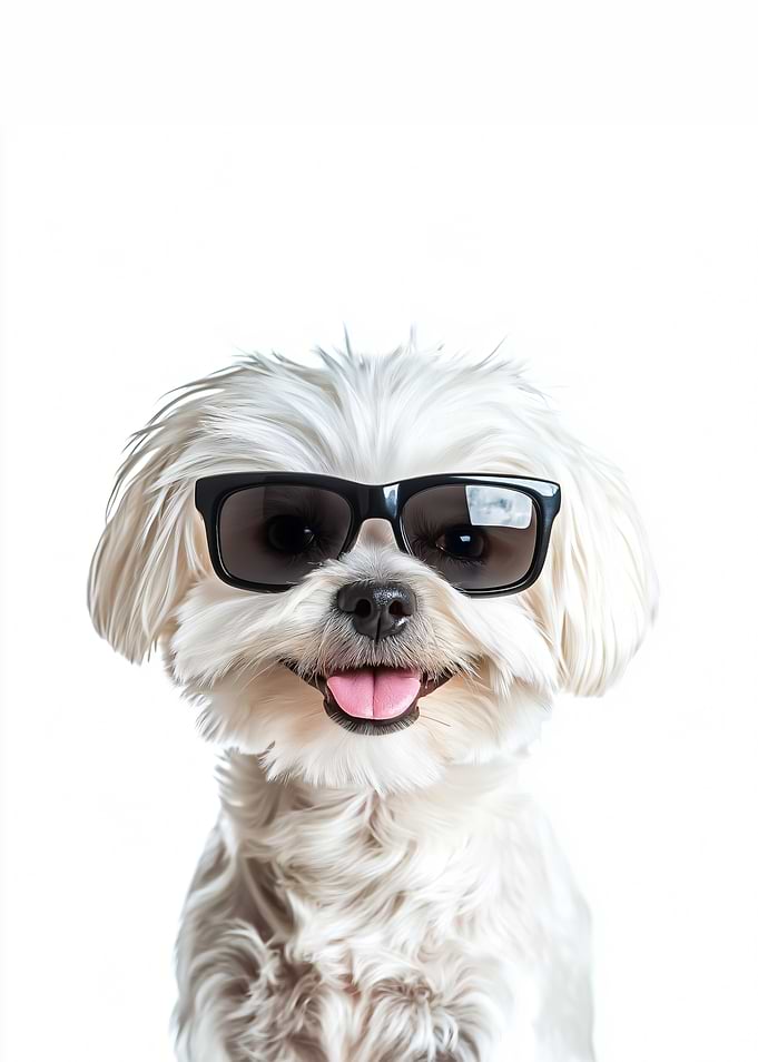 Cool Maltese Dog in Sunglasses