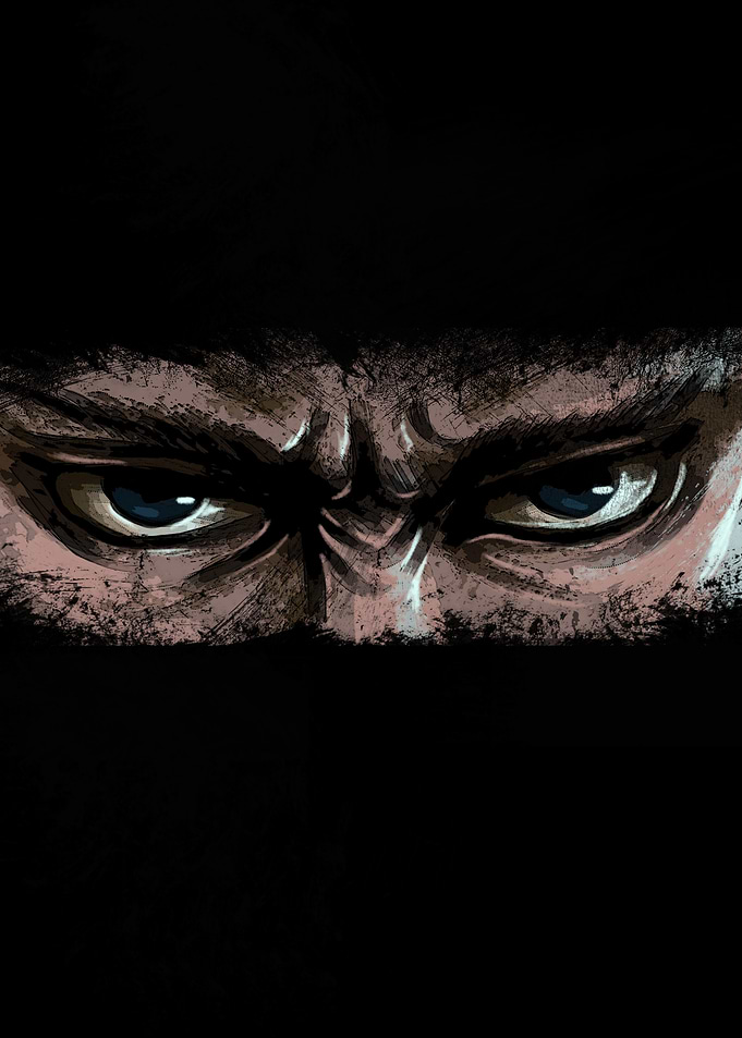 Intense Eyes in Darkness