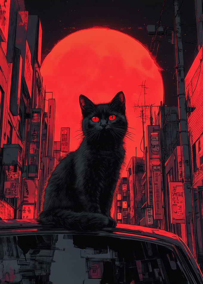 Black Cat in Red City