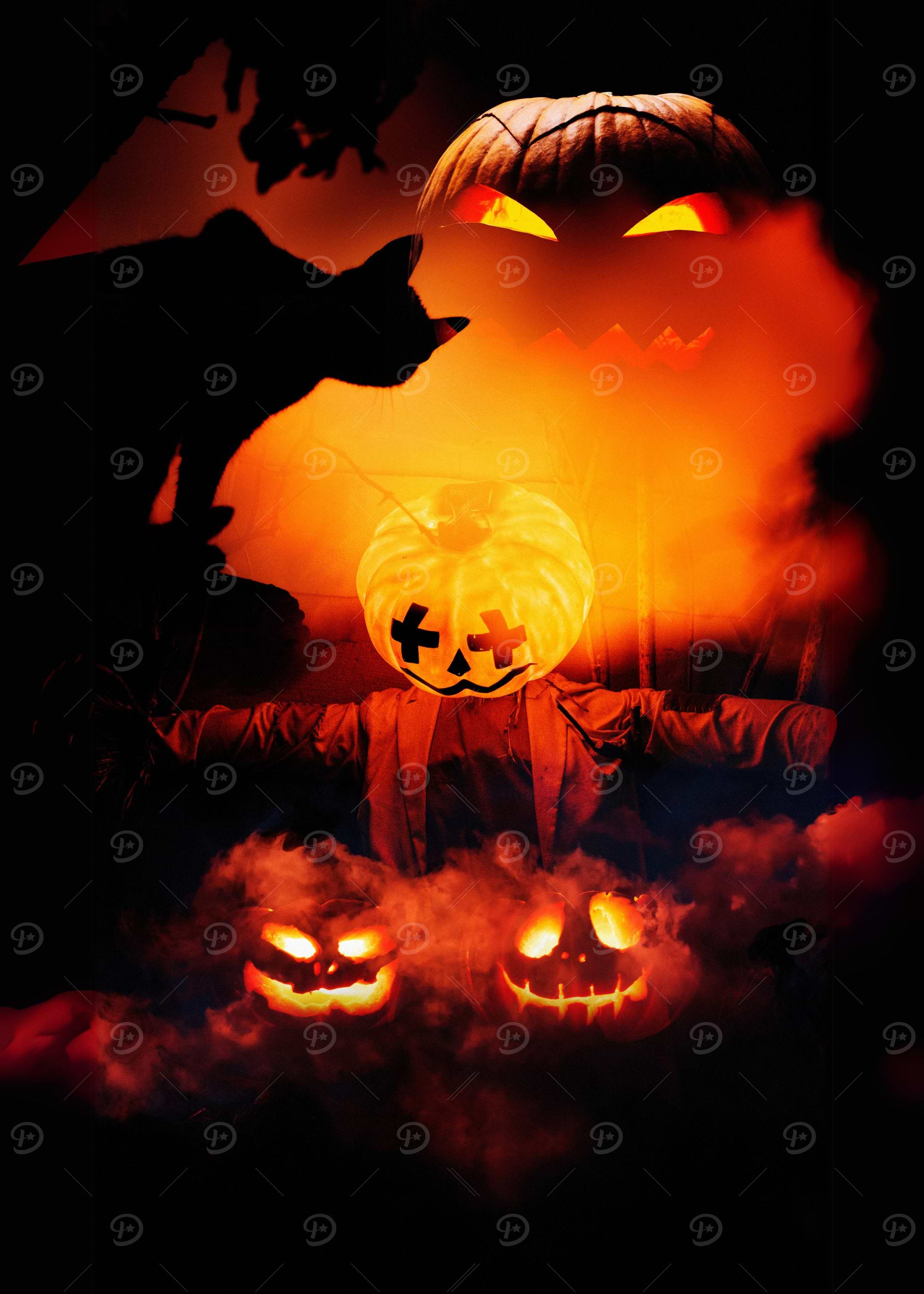 Halloween Jack-o'-Lantern Scarecrow