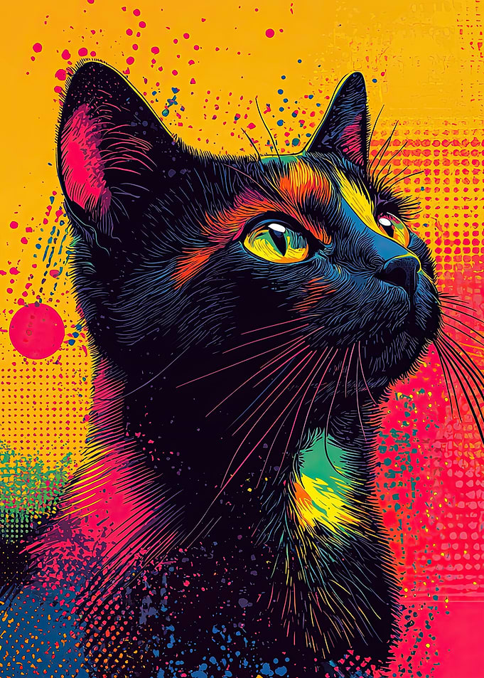 Neon Cat Portrait