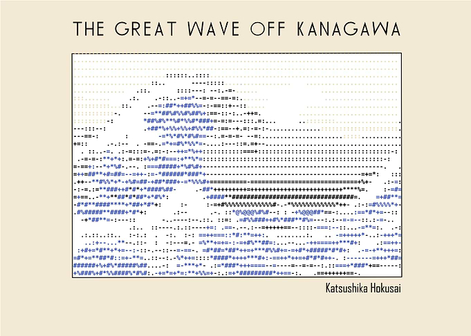 The Great Wave off Kanagawa – Katsushika Hokusai (Ascii art)