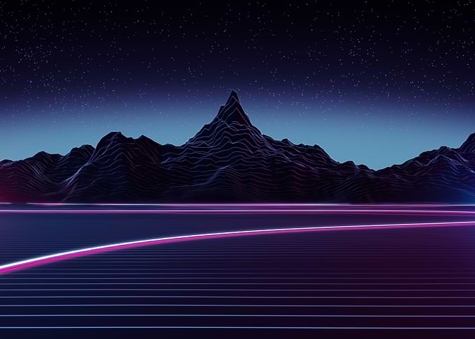 Retro Synthwave Mountain