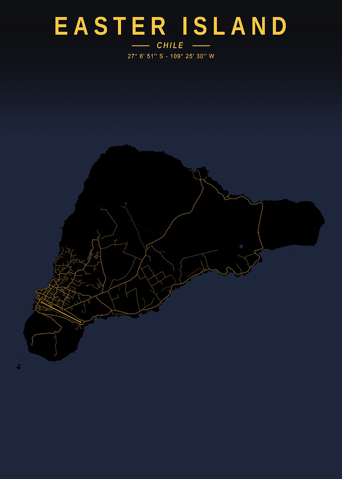 Easter Island Golden Map