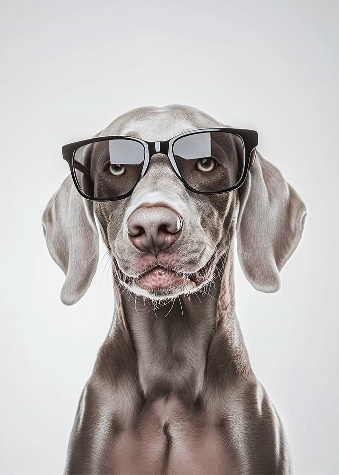 Cool Weimaraner Dog Wearing Sunglasses