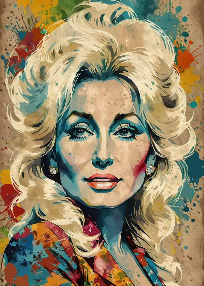 Dolly Parton Watercolor Portrait