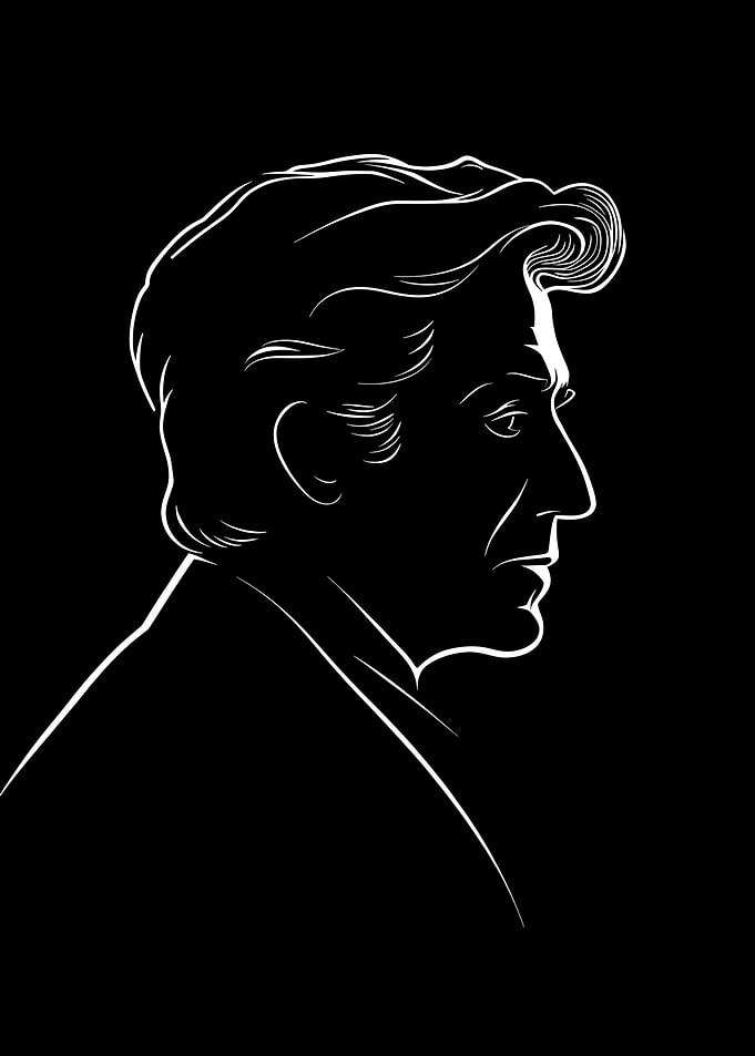 Al Pacino White line drawing Vintage Art