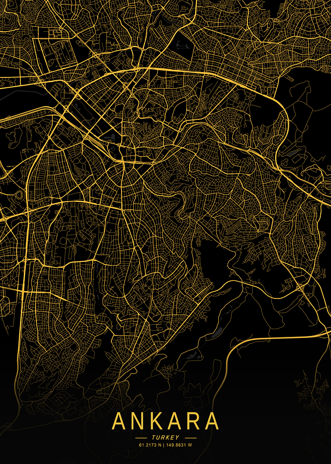 Golden Ankara City Map