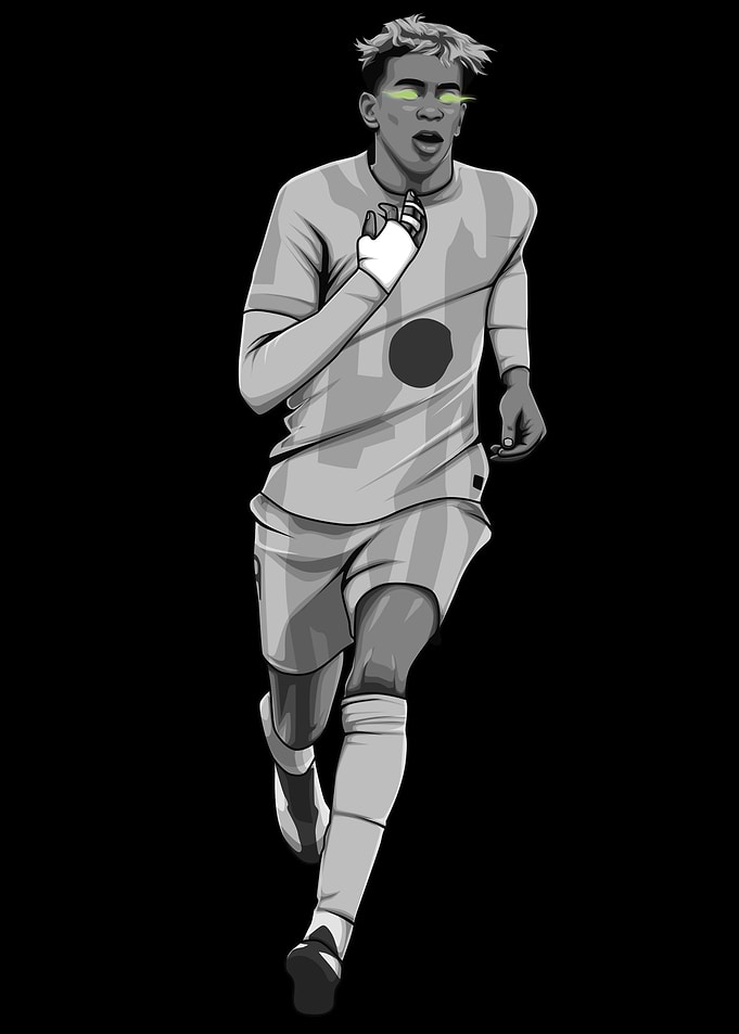 Lamine Yamal Black and White Version